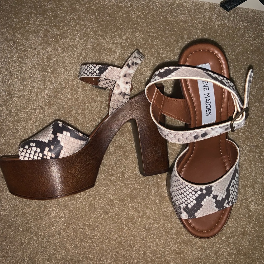 Steve Madden Snake Print Wedge Heel
